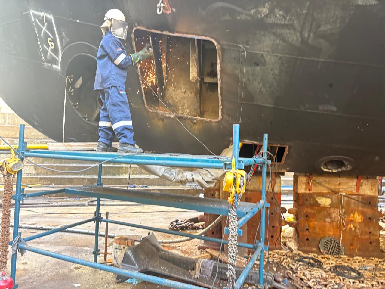 Specialist structural repair extending the working life of a large yacht
