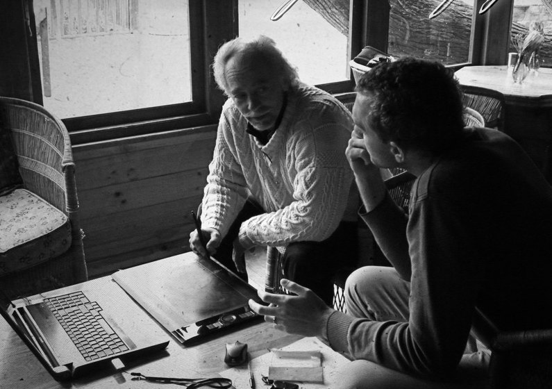Jako Laubscher in an early yacht design working session in Cape Town