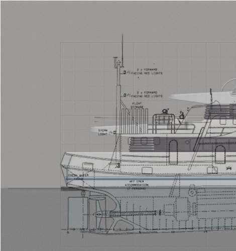 Existing yacht geometry reviewed during conversion design development